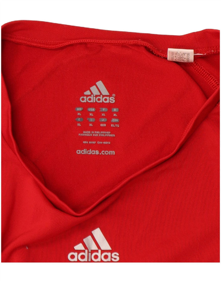 Adidas Herren Climalite Graphic Top Langarm XL Rot Polyester