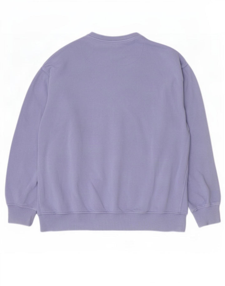 Fat Face Damen-Sweatshirt-Pullover UK 12 Mittelblaue Baumwolle