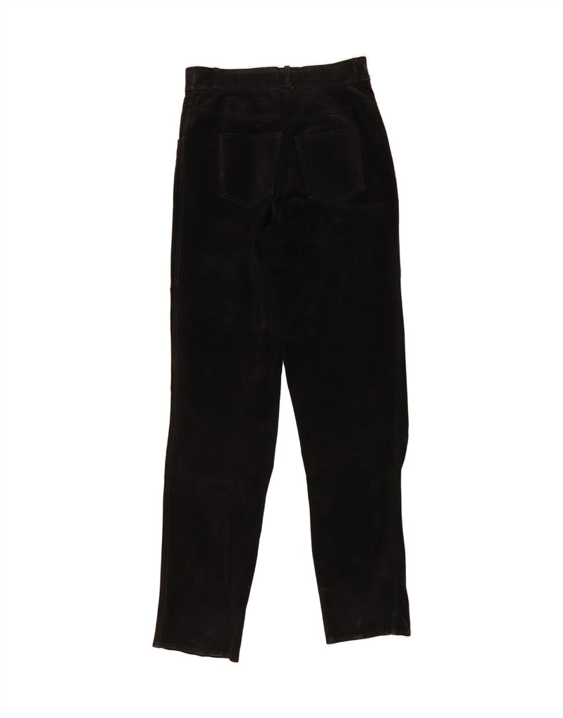 DINO' Z Womens Straight Suede Trousers W32 L38 Black Leather Vintage DINO' Z and Second-Hand DINO' Z from Messina Hembry 