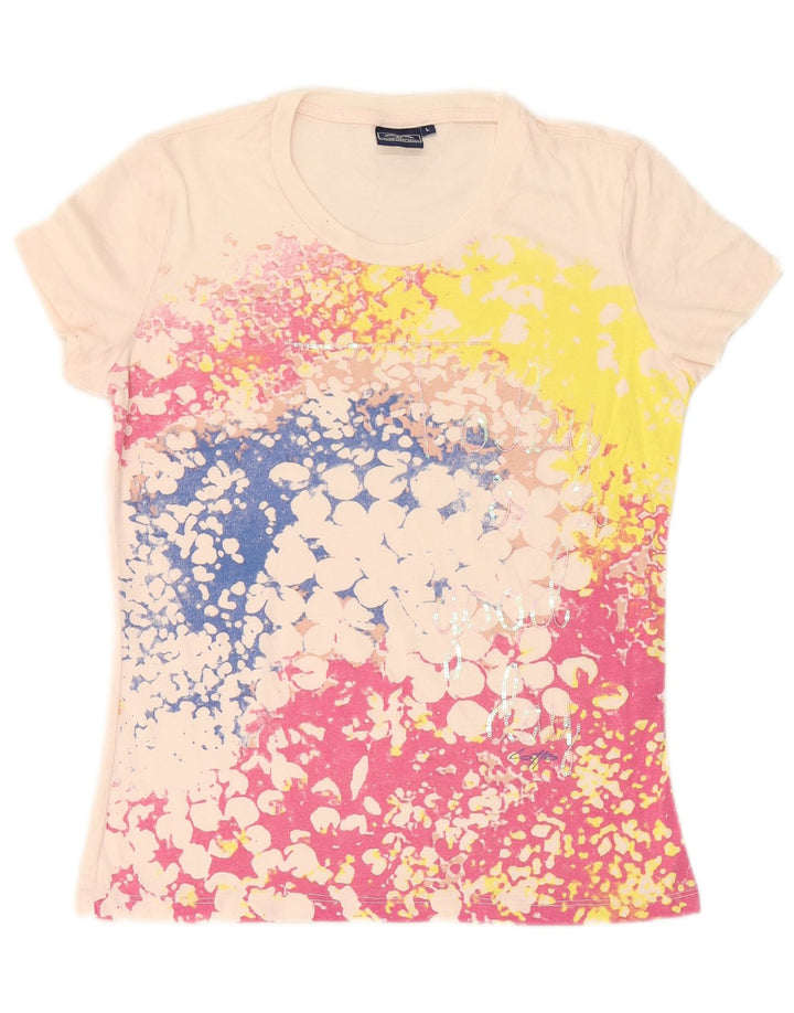 LOTTO Womens T-Shirt Top UK 16 Large Multicoloured Tie Dye