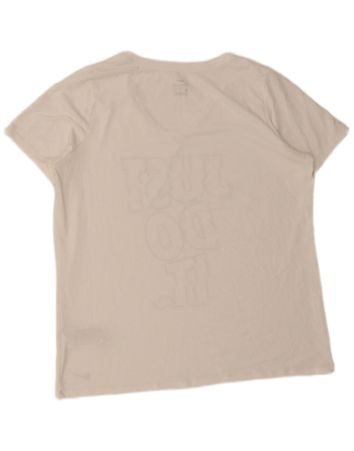 Nike Damen Dri Fit Graphic T-Shirt Top UK 18 XL Weiß Polyester