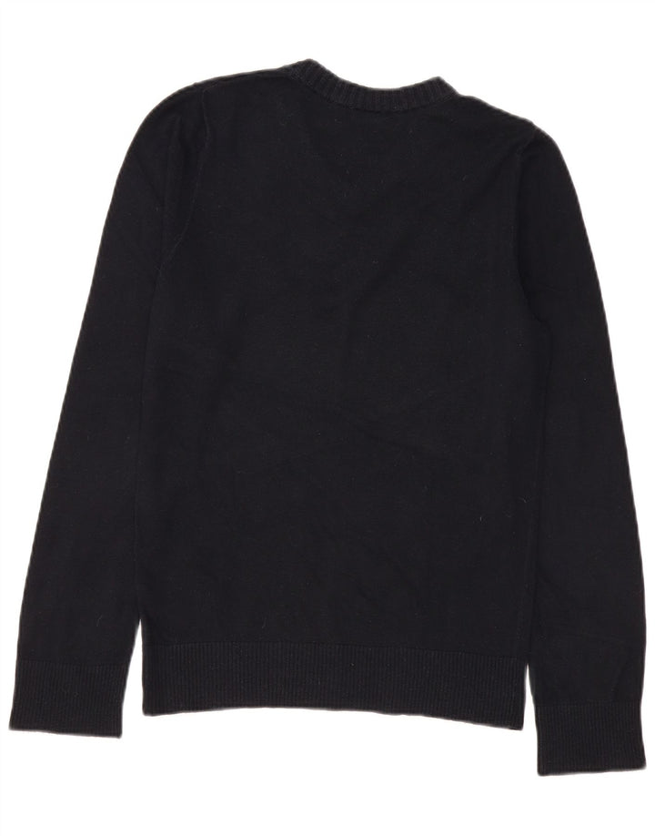 Hollister Herren-Pullover mit V-Ausschnitt aus mittelblauer Baumwolle