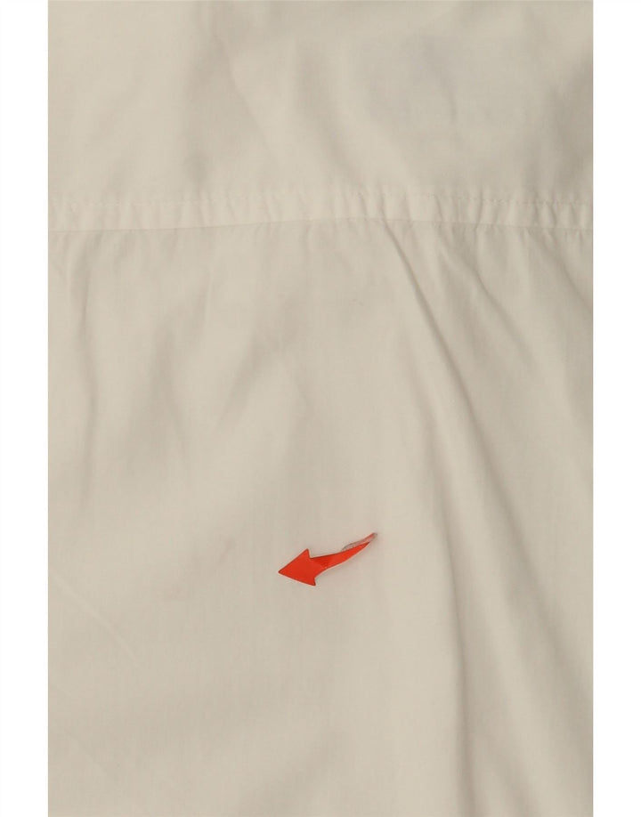 Stefanel Herren Kurzarmhemd Medium Off White Baumwolle