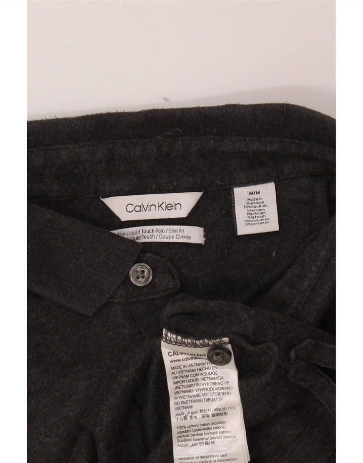 CALVIN KLEIN Herren Slim Fit Poloshirt mittelgraue Baumwolle