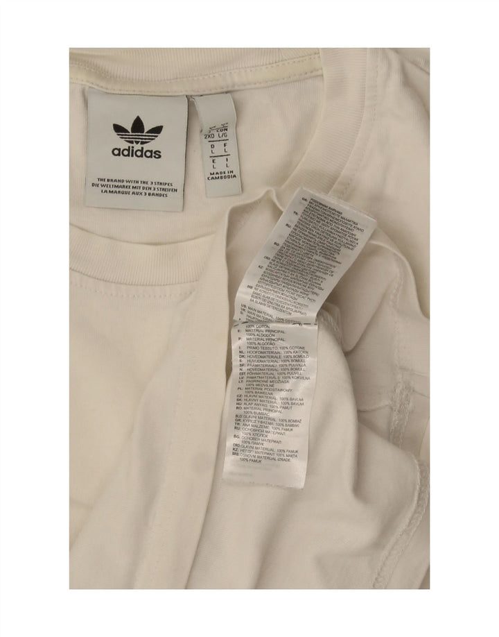 Adidas Herren T-Shirt Top Large Weiß Baumwolle