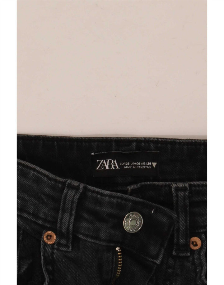Zara Damen Schlagjeans EU 38 Small W28 L26 Schwarz