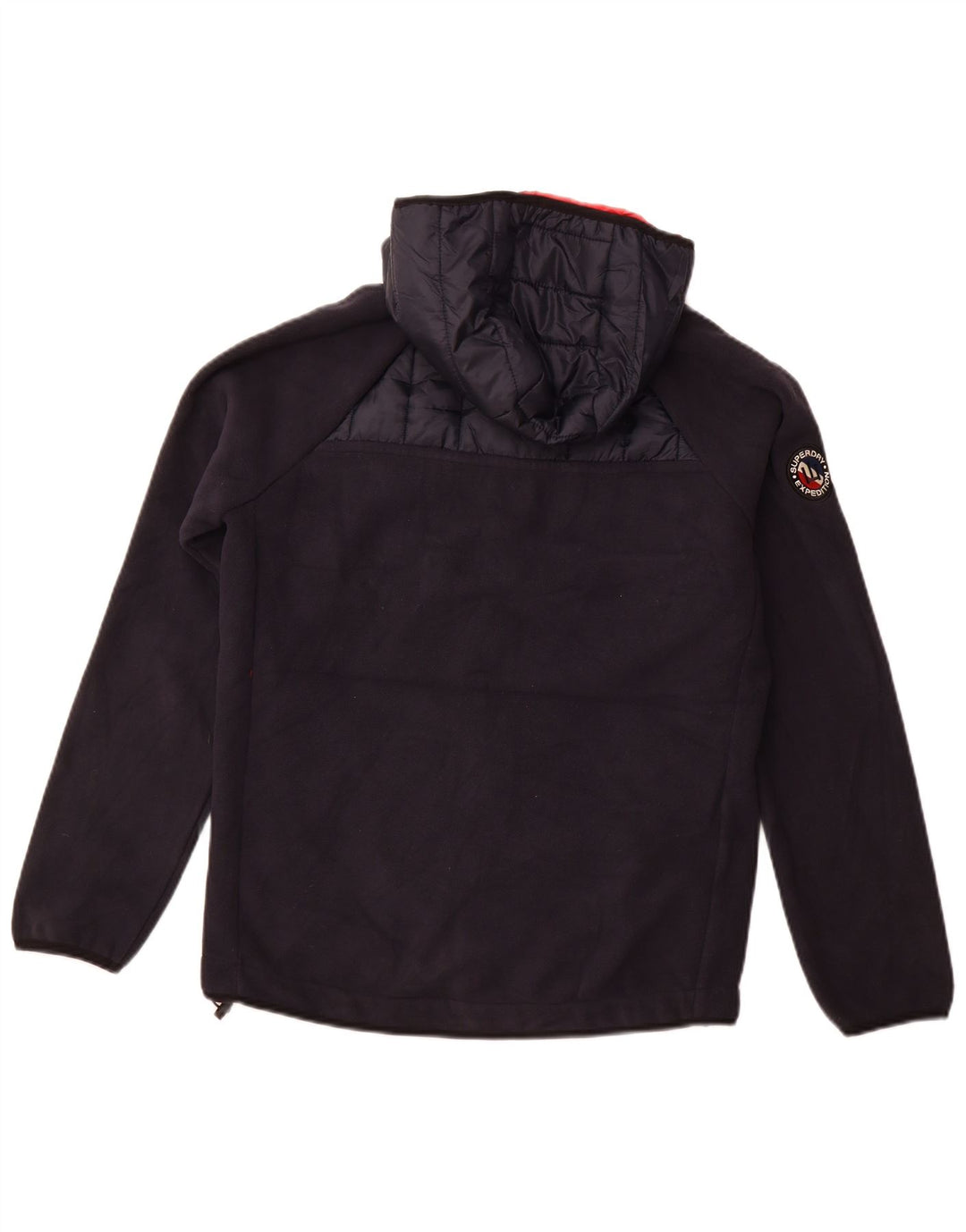 SUPERDRY Herren-Bomberjacke mit Kapuze, UK 38, mittleres Marineblau, Farbblock