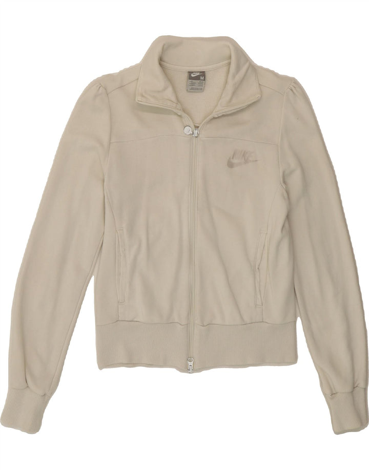 NIKE Womens Tracksuit Top Jacket UK 10/12 Medium White Cotton Vintage Nike and Second-Hand Nike from Messina Hembry 