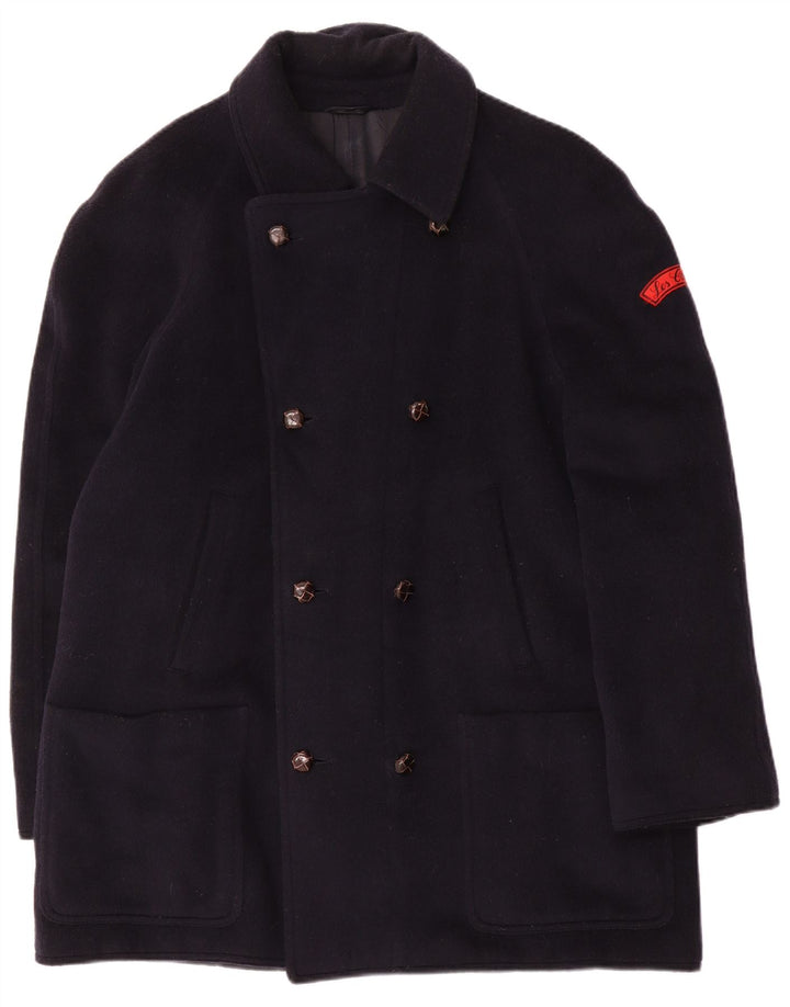 Zweireihiger Herrenmantel von Les Copains IT 48 Mittelmarineblauer Kaschmir