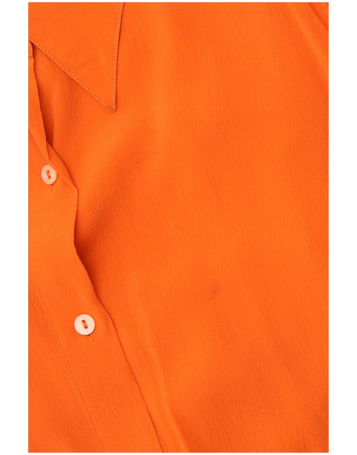 MARLY'S 1981 Womens Oversized Shirt Blouse UK 16 Large Orange Silk