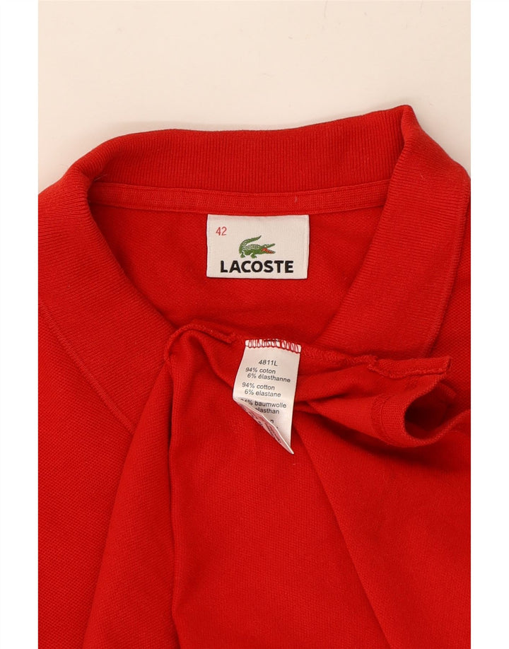 LACOSTE Womens Polo Shirt Size 42 Large Red Cotton Vintage Lacoste and Second-Hand Lacoste from Messina Hembry 