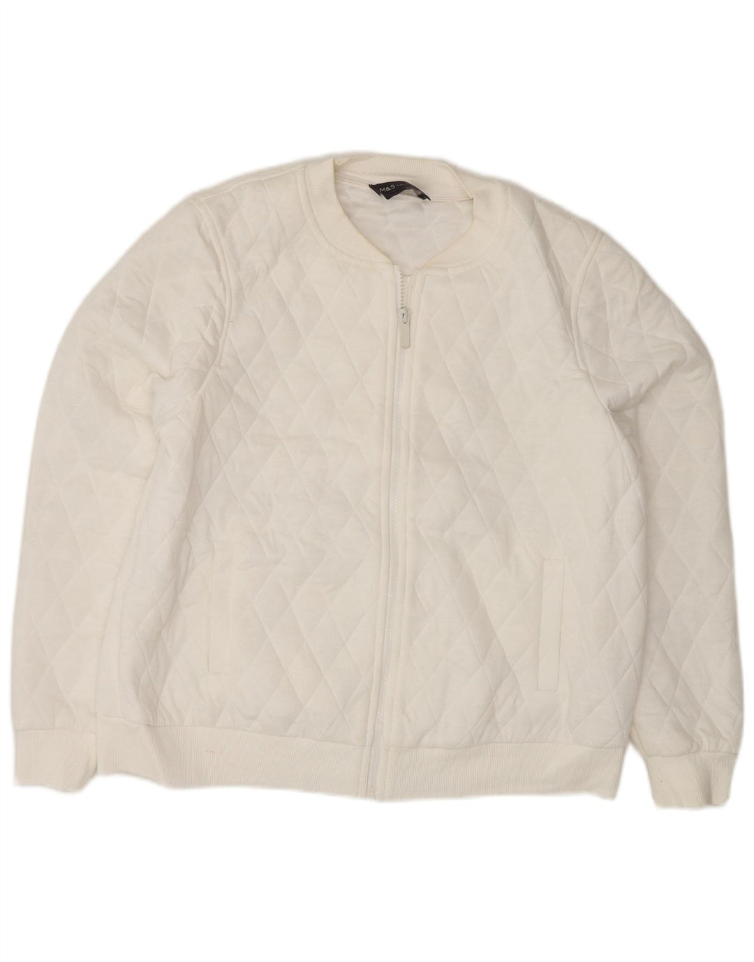 Marks & Spencer Damen Steppjacke UK 14 Large Weiß Polyester