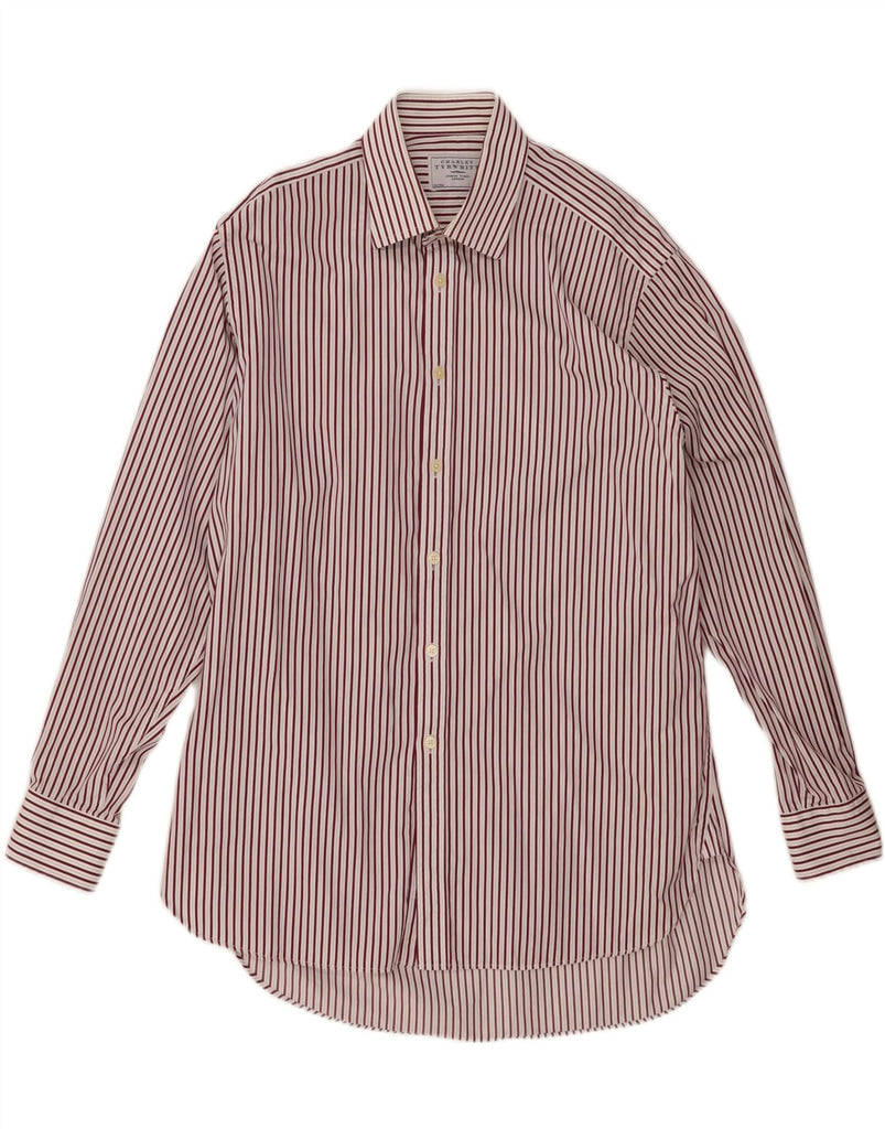CHARLES TYRWHITT Mens Shirt Size 16 1/2 Large Red Striped Vintage Charles Tyrwhitt and Second-Hand Charles Tyrwhitt from Messina Hembry 