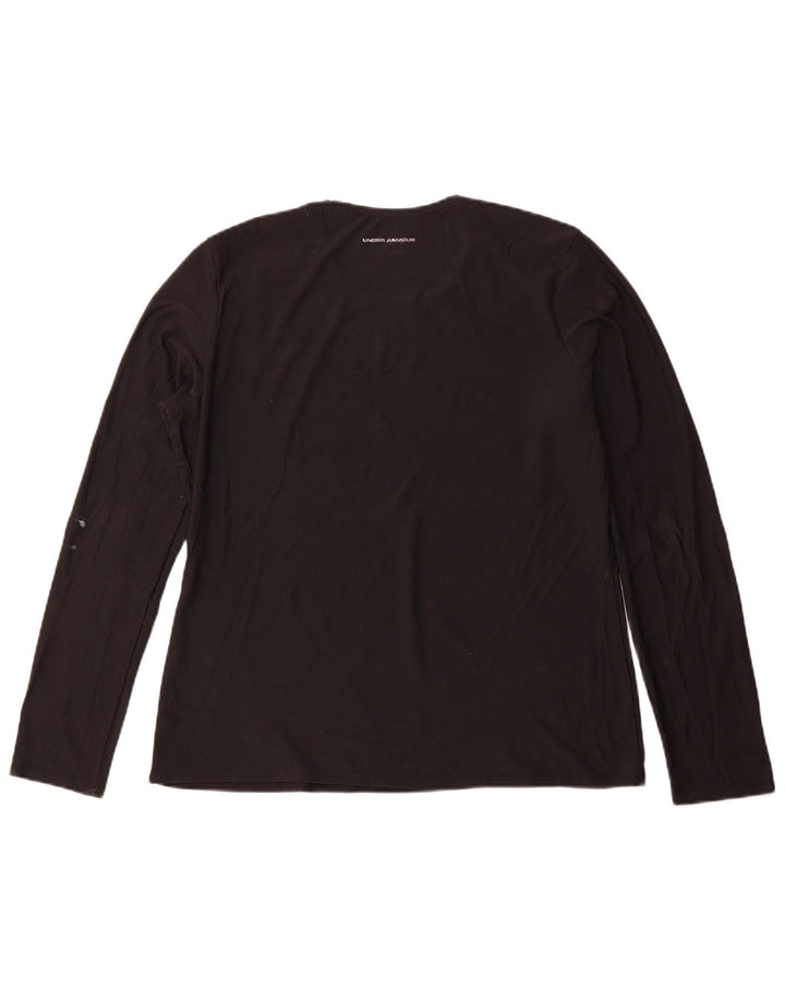 UNDER ARMOUR Damen Top Langarm UK 14 Large Schwarz Polyester