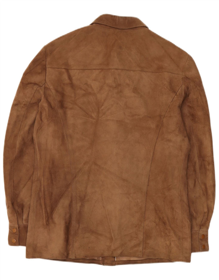 Vintage Herren Wildlederhemd IT 50 Mittelbraun