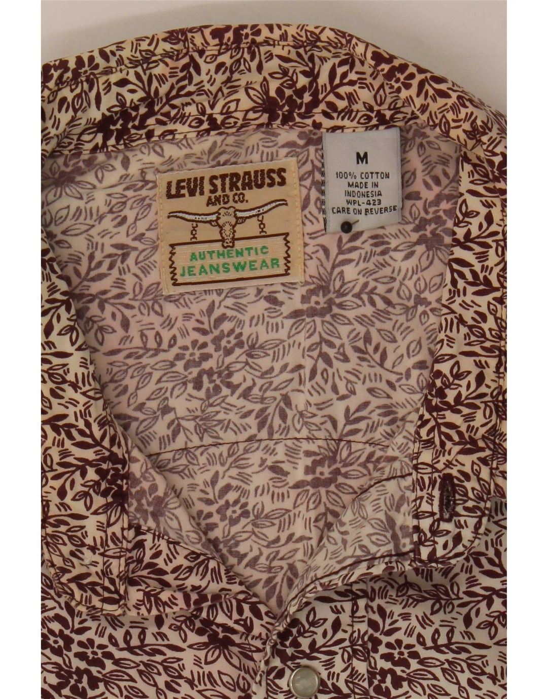Levi's Herren-Hemd aus mittlerer burgunderroter Baumwolle mit Blumenmuster