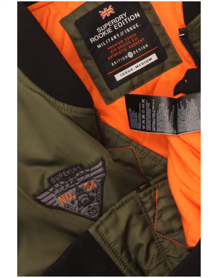 Superdry Herren Militär-Bomberjacke UK 38 Medium Khaki Nylon
