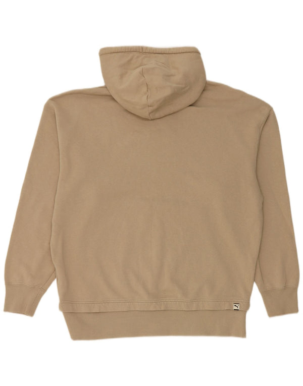 Puma Womens Graphic Oversized Hoodie Pullover UK 16 Large Beige Baumwolle