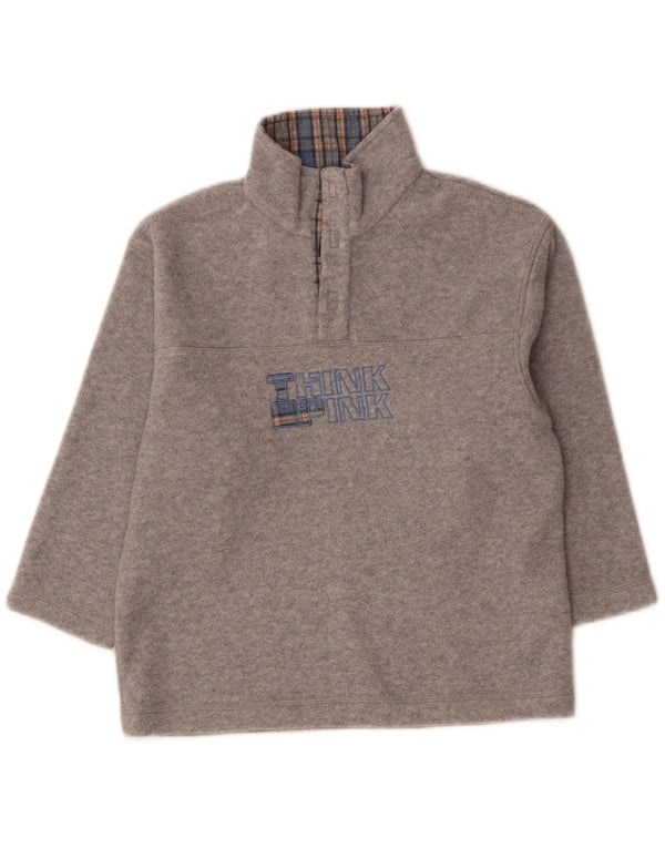 Think Pink Jungen-Fleecepullover mit Grafik, 5–6 Jahre, graues Polyester