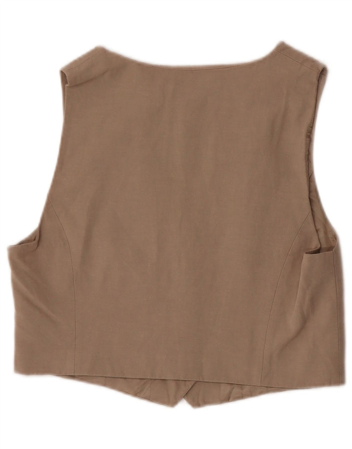Zara Damen Weste UK 12 Mittelbeige Viskose