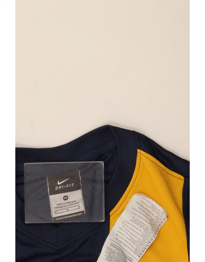 NIKE Herren-Dri-Fit-Grafik-Oberteil, langärmelig, Mittelblau, Farbblock