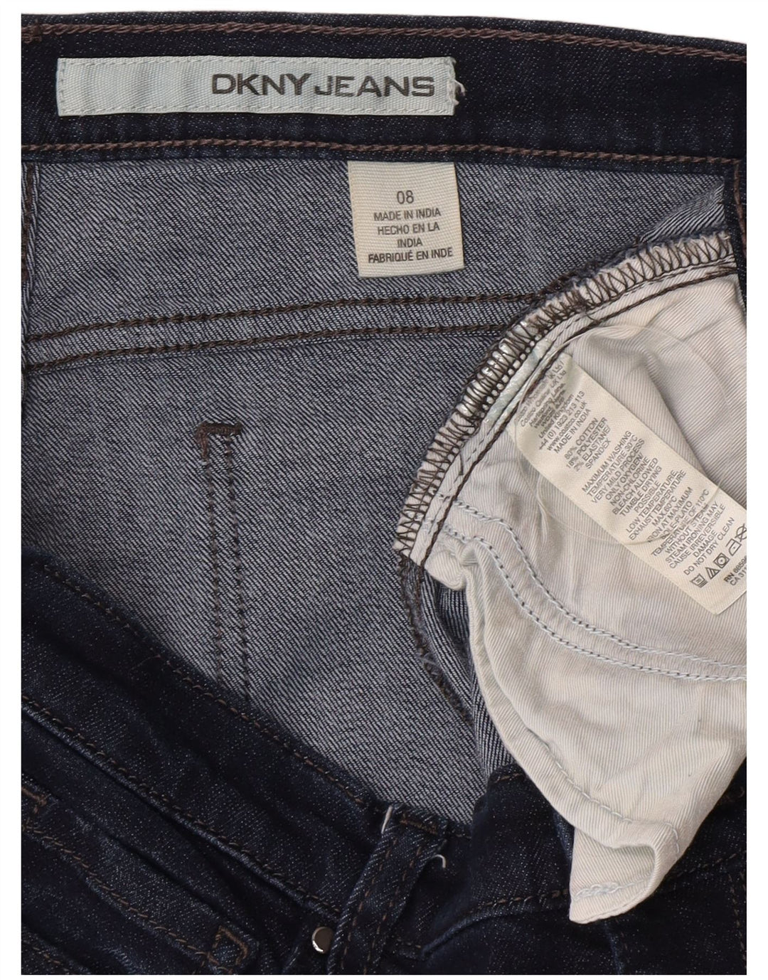 Dkny Damen Jeansshorts US 8 Medium W30 Marineblaue Baumwolle