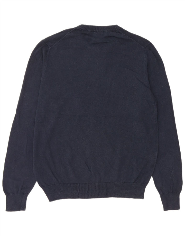 John Lewis Herren-Pullover mit Rundhalsausschnitt, mittlere marineblaue Baumwolle