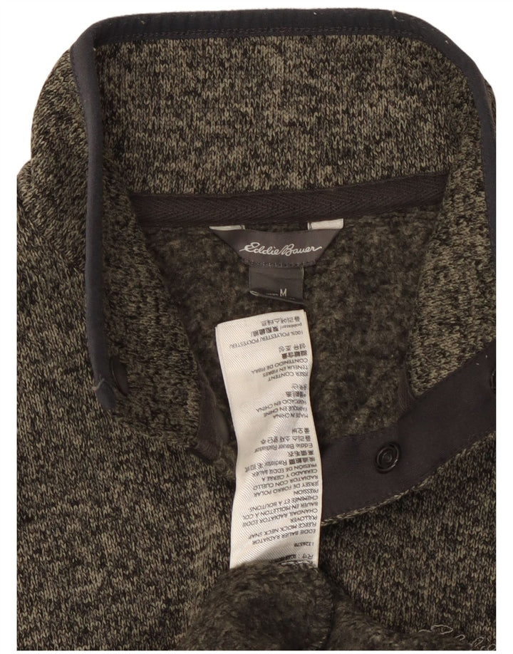 Eddie Bauer Herren-Sweatshirt mit Knopfkragen, Mittelgrau meliert