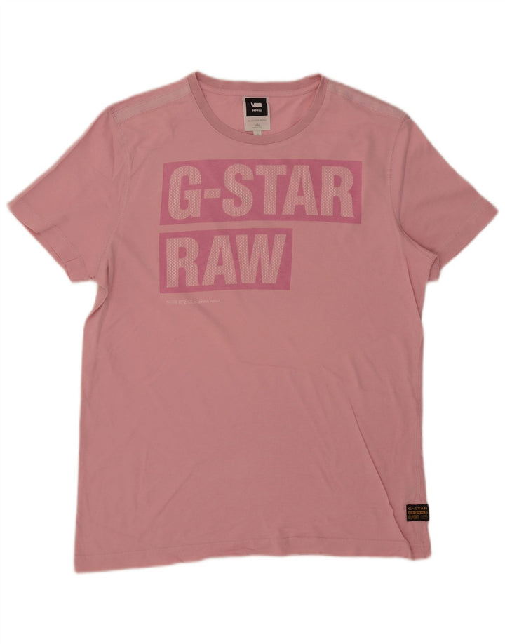 G-Star Herren Grafik-T-Shirt-Oberteil, groß, rosa, Baumwolle