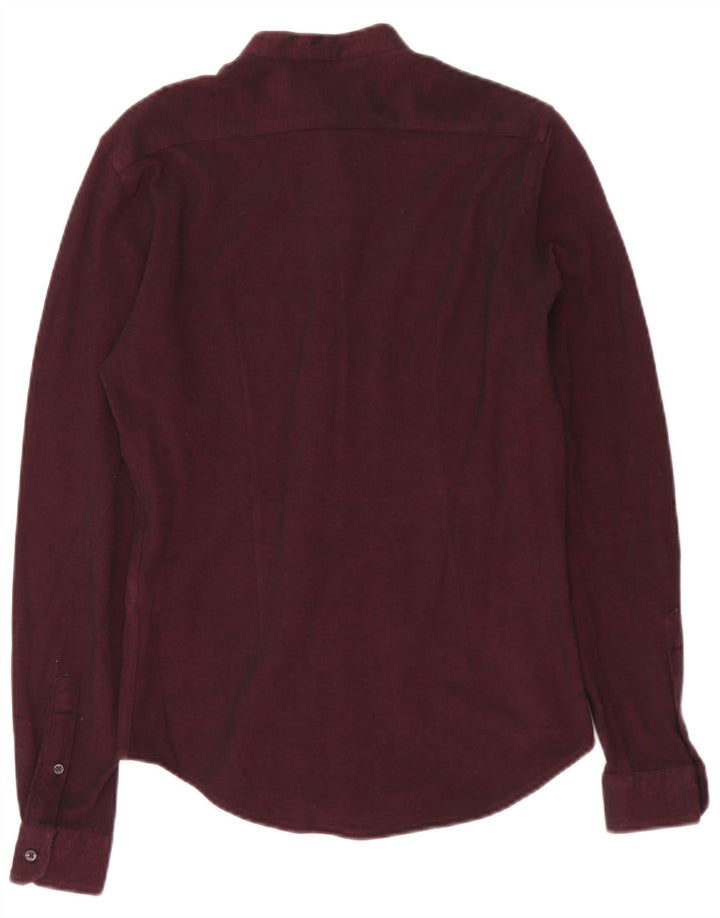 Zara Herren-Slim-Fit-Hemd, Größe S, Kastanienbraun, Baumwolle