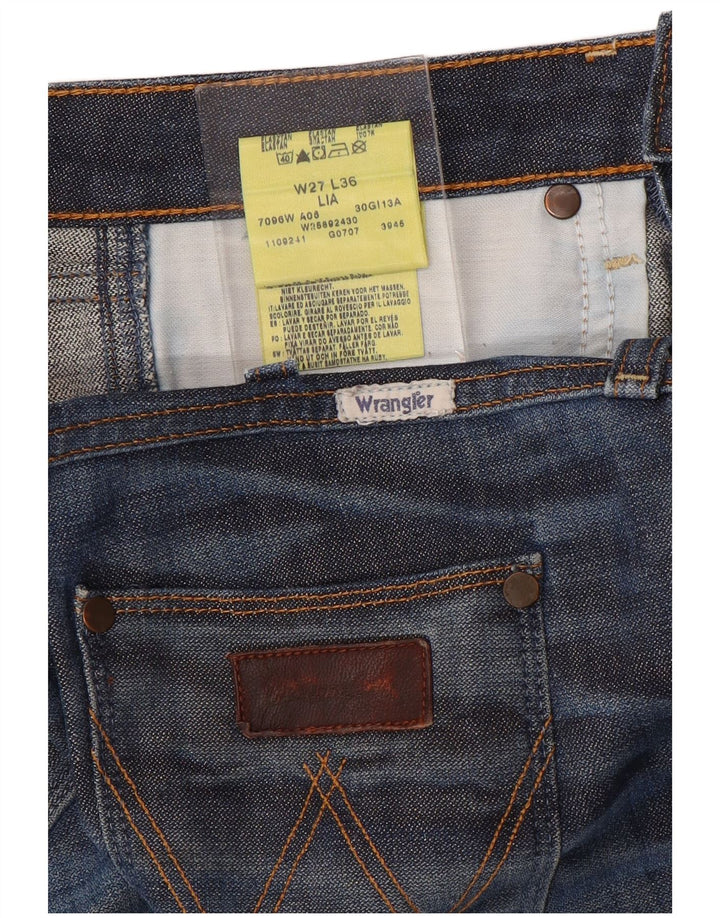 WRANGLER Damen Lia Straight Jeans W27 L36 Blaue Baumwolle