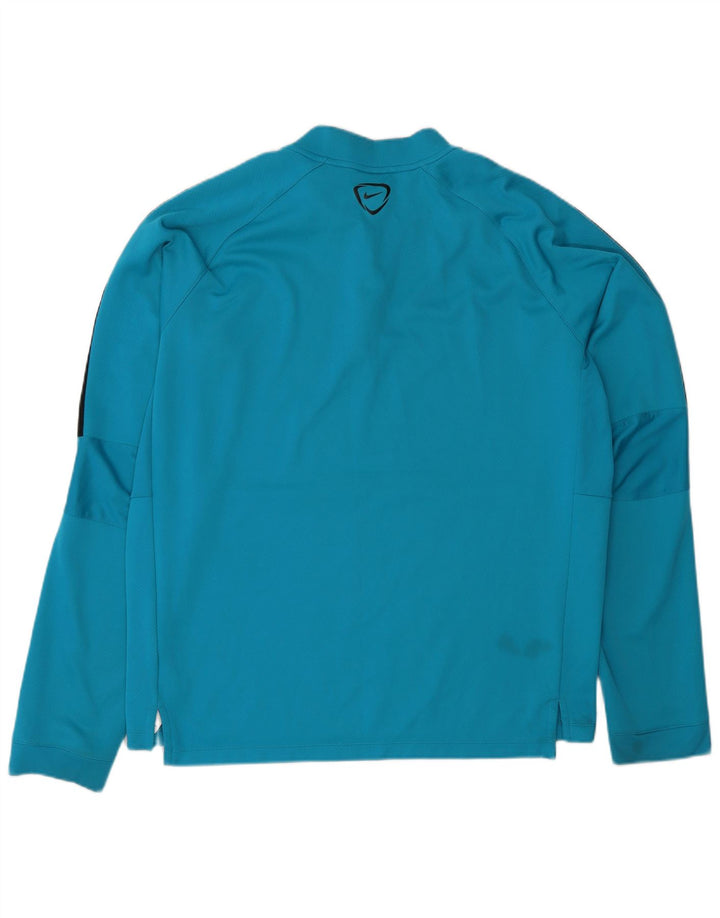 Nike Herren Dri Fit Pullover-Trainingsanzugoberteil mit Reißverschluss, XL, Blau, Farbblock