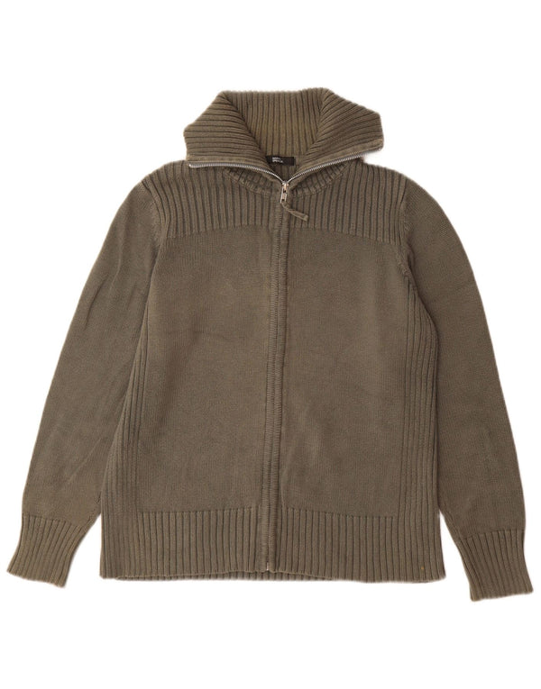 Marks & Spencer Damen Strickjacke UK 18 XL Khaki Baumwolle