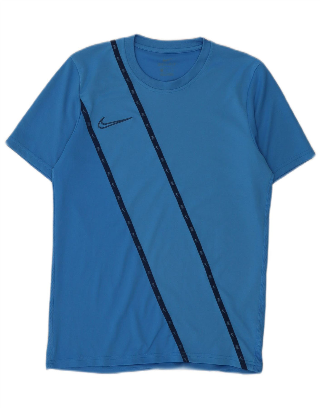 Nike Herren Dri Fit Grafik-T-Shirt-Oberteil aus mittelblauem Polyester