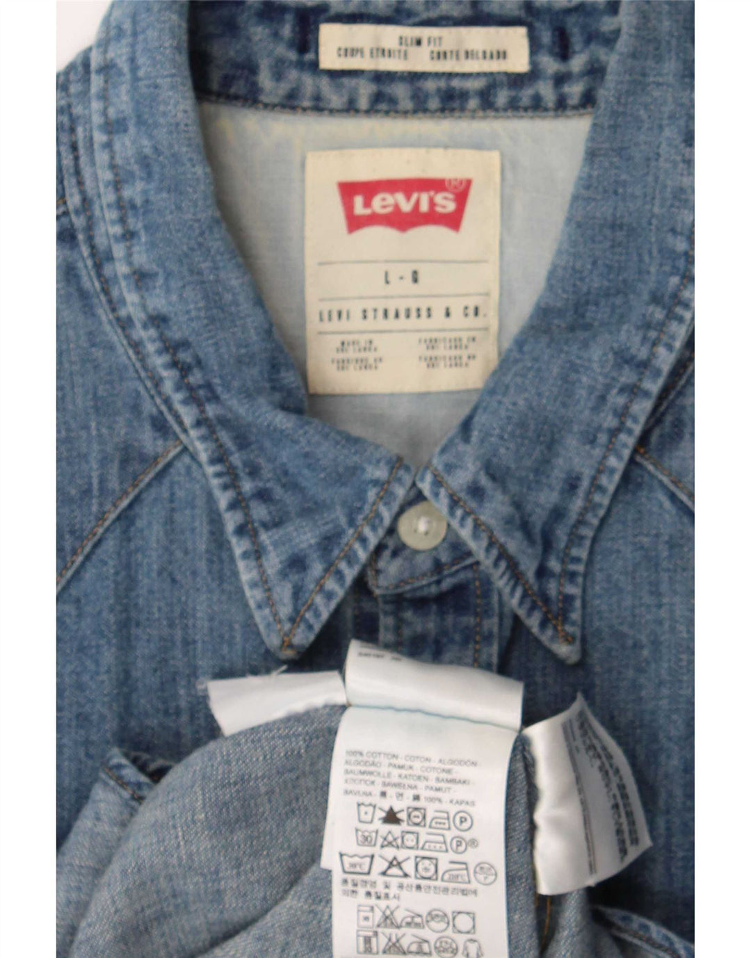 Levi's Herren-Jeanshemd mit schmaler Passform, große blaue Baumwolle