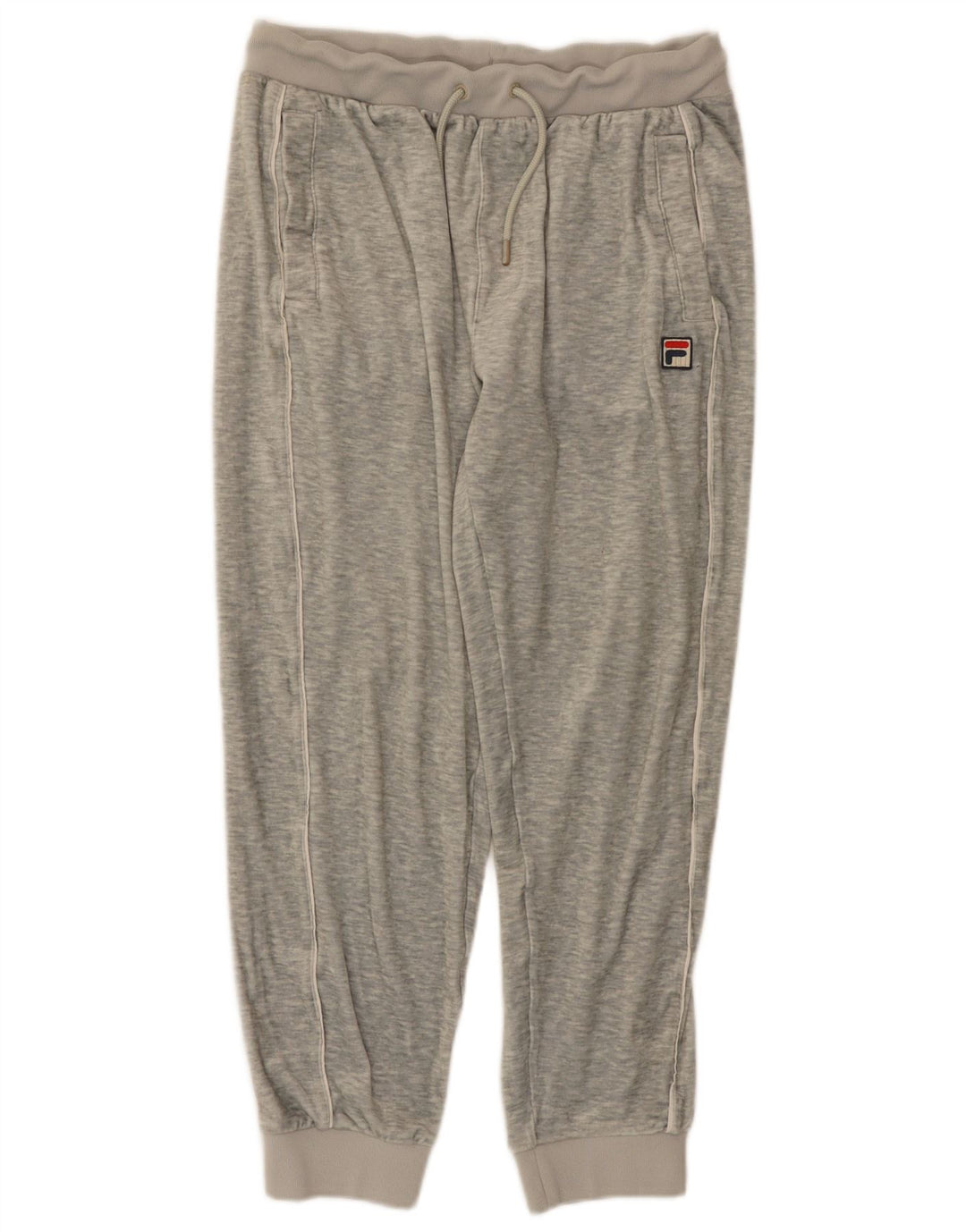 Fila Herren-Trainingshose aus Velours, mittelgrau geflecktes Polyester