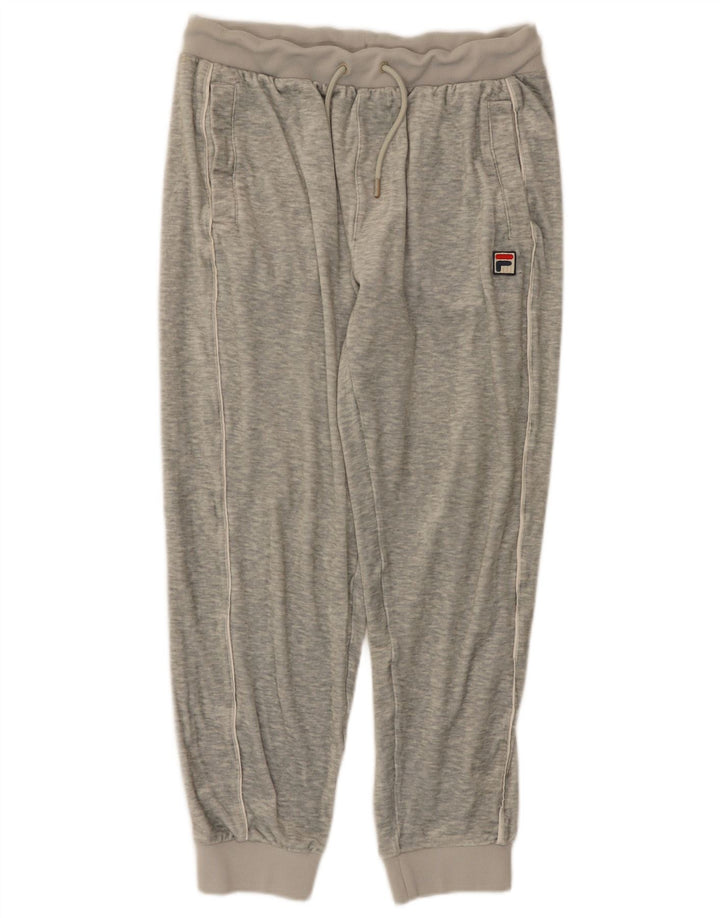 Fila Herren-Trainingshose aus Velours, mittelgrau geflecktes Polyester