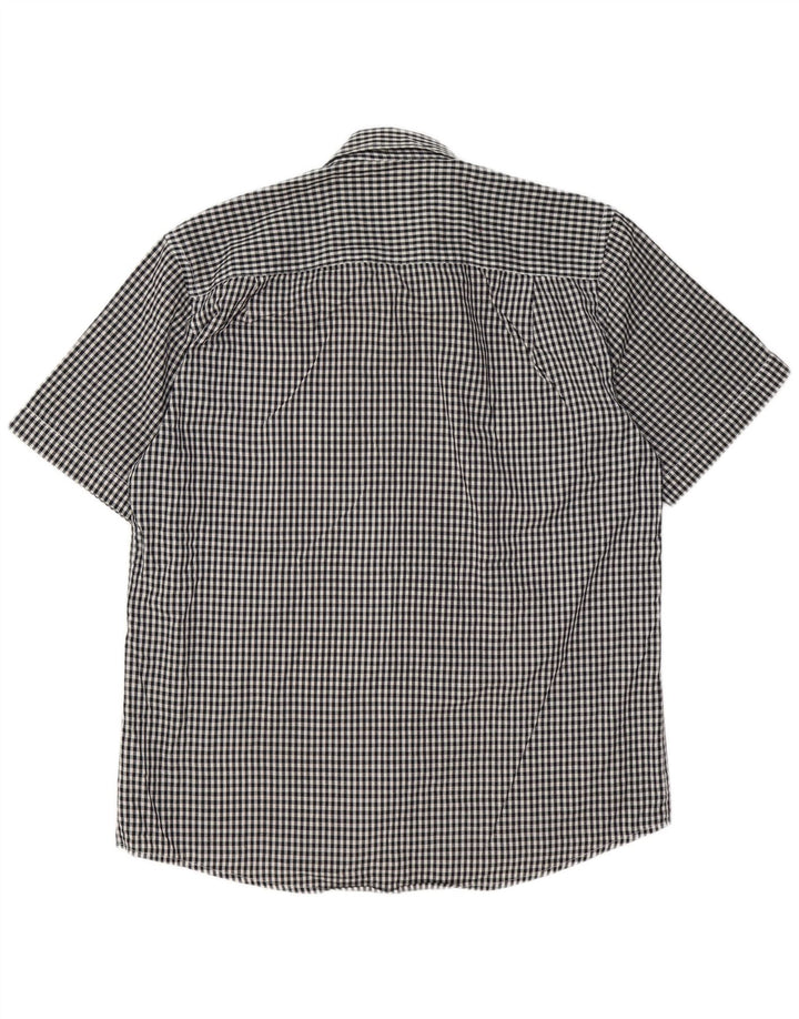 Pierre Cardin Herren-Hemd, kurzärmelig, normale Passform, XL, schwarz, kariert
