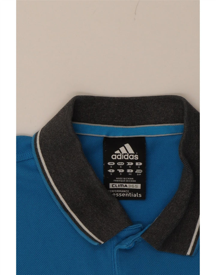 ADIDAS Mens Clima 365 Polo Shirt Small Blue Cotton Vintage Adidas and Second-Hand Adidas from Messina Hembry 