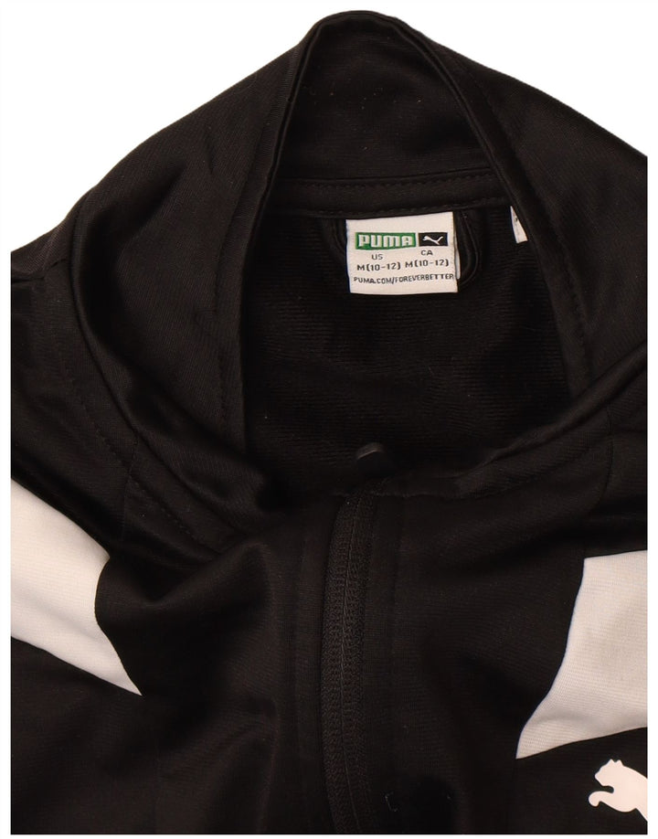 Puma Jungen Grafik-Trainingsanzug-Top-Jacke, 10–11 Jahre, Mittelschwarz, Farbblock