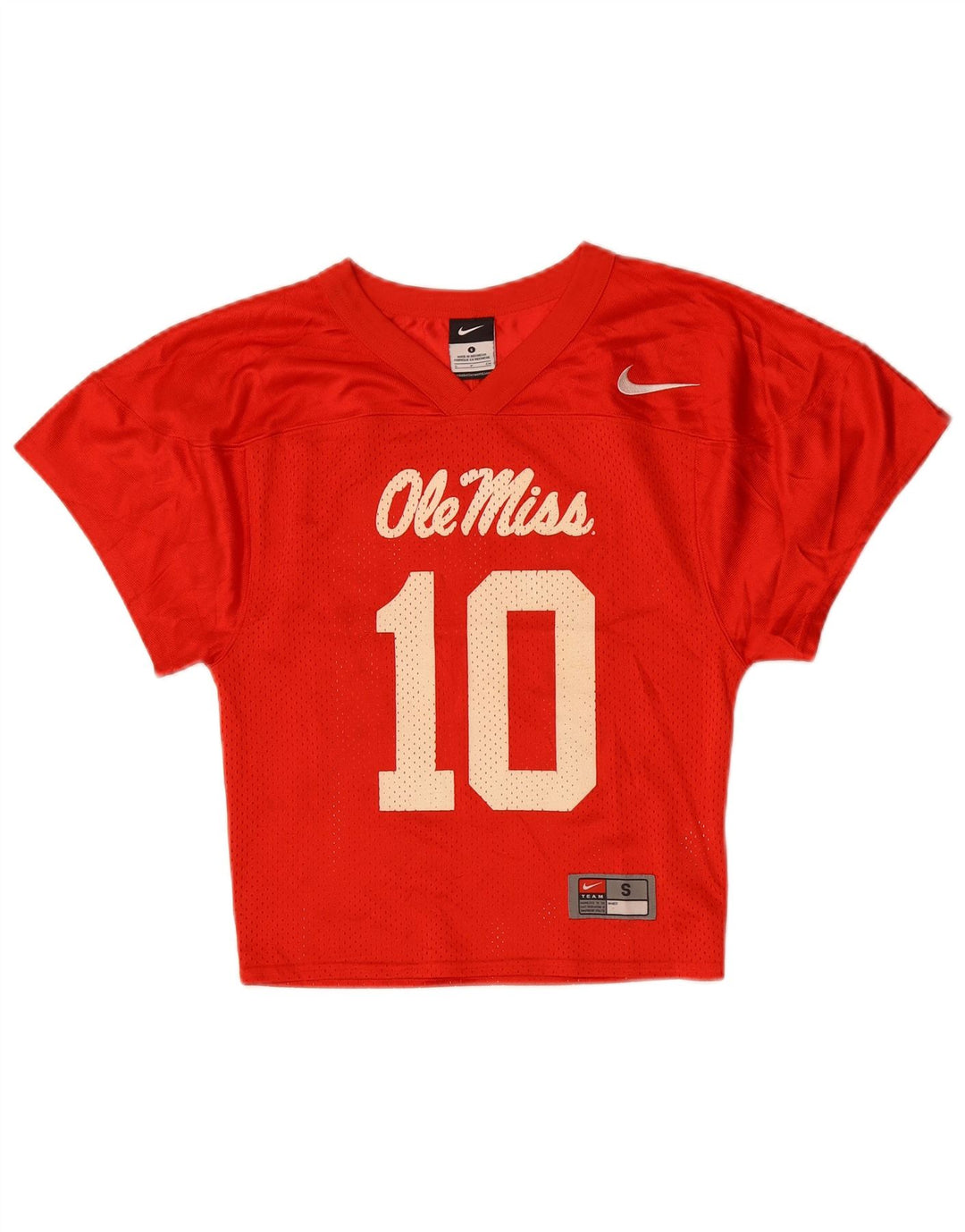 NIKE Damen Crop Graphic T-Shirt Top UK 8 Small Rot Polyester
