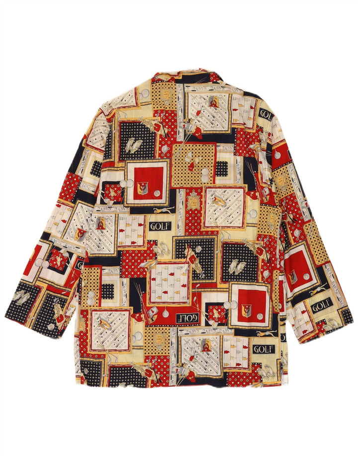 Vintage Herren-Pyjama-Hemd IT 48, klein, mehrfarbig, Patchwork-Baumwolle