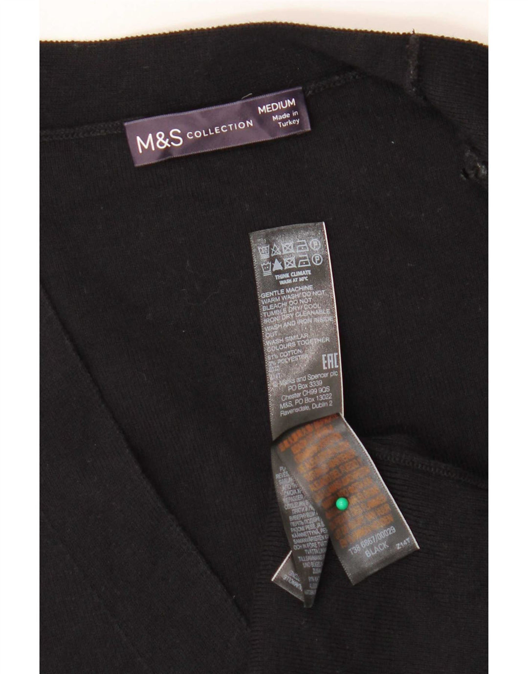 Marks & Spencer Damen-Cardigan, ärmellos, Gr. 14, mittelschwarz