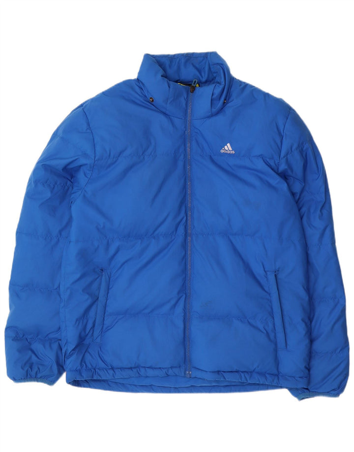 Adidas Herren Wattierte Jacke UK 38 Mittelblaues Polyester