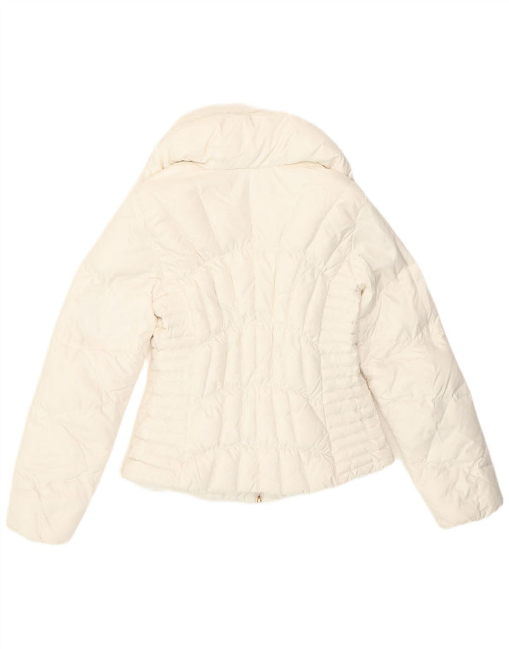 Guess Damen Übergroße wattierte Jacke UK 6 XS Weiß Polyester