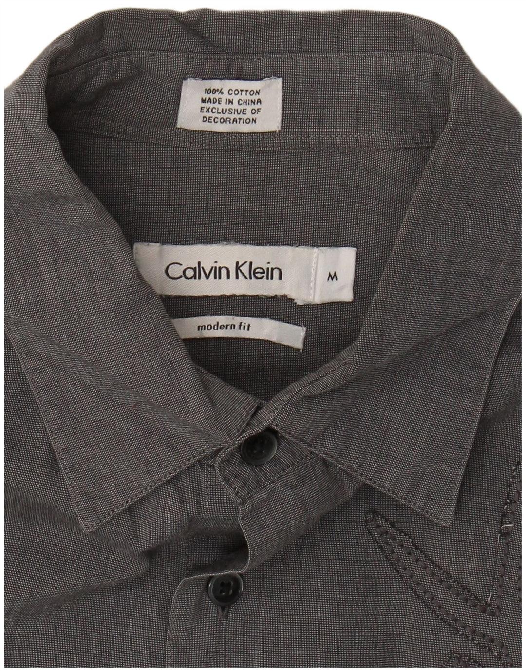CALVIN KLEIN Herren Modern Fit Hemd Mittelgraue Baumwolle
