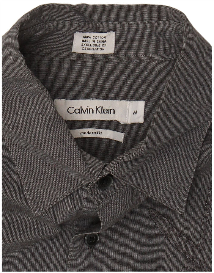 CALVIN KLEIN Herren Modern Fit Hemd Mittelgraue Baumwolle