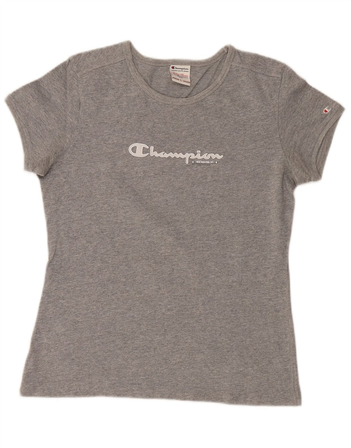 CHAMPION Damen Heritage Classics Graphic T-Shirt Top UK 14 Large Grau