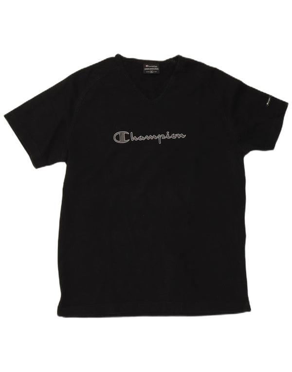 Champion Womens Graphic T-Shirt Top UK 18 XL Schwarz Baumwolle