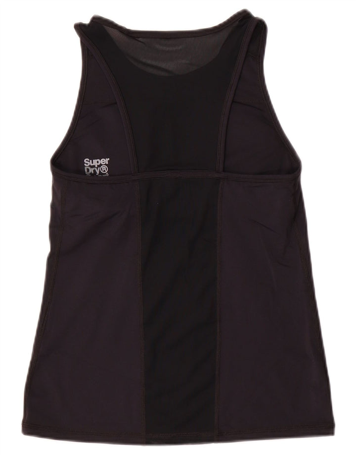 Superdry Damen Grafik-Trägershirt UK 10 Small Schwarz Nylon